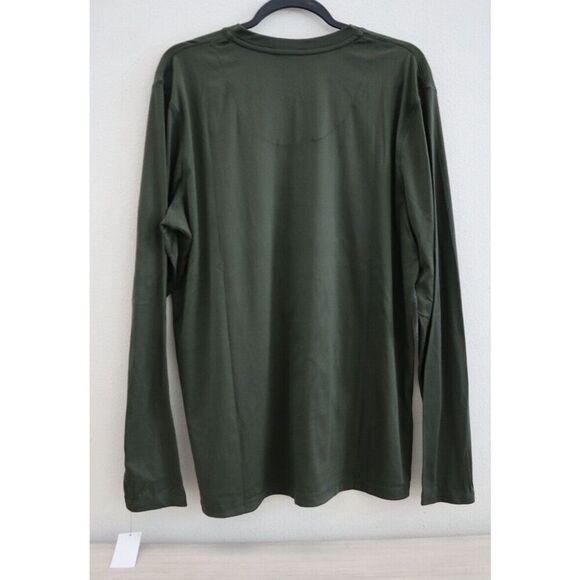 Cuddl Duds Mens Sz M Dk Olive Green Far-Infrared Enhance L/S Pajama Crewneck Tee - Picture 2 of 8
